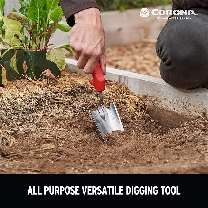 Corona Tools Premium Stainless Steel ComfortGEL Garden Trowel – 13-1/2-Inch Heavy-Duty Hand Trowel for Digging, Planting & Transplanting