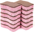 Kitchen Sponges – 12 Pack – Non-Scratch Dual-Sided Cellulose Scrub Sponges for Dishes, Pots, and Pans – Durable, Absorbent, and Reusable (Brown/Pink)