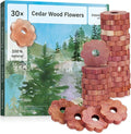 Inovida 30 American Cedar Wood Rings – Stop Clothes Damage - Wardrobe Freshener – Premium American Cedarwood Flowers for Fresh Scent in Drawers and Closets - Cedar Clothes Hangers