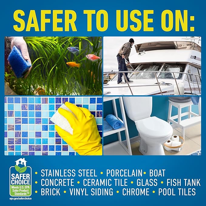CLR Free & Clear, No Dyes or Fragrances, Gentle Lime and Bathroom Descaler, Removes Hard Water Stains and Rust Deposits - Amazon Exclusive