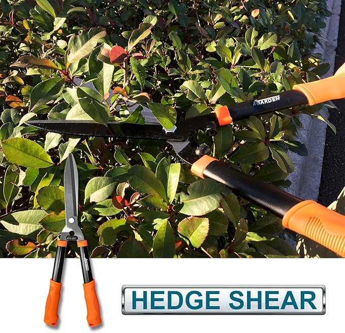 Coarbor 3 Piece Garden Tools Hedge Shear Trimmer Bypass Lopper Pruning Shears Ideal for Tree Branches Pruning Sharp Shrubs and Other Yard Work