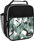 opux Premium Insulated Lunch Box, Soft School Lunch Bag for Kids Boys Girls, Leakproof Small Lunch Pail Men Women Work, Reusable Compact Cooler Tote Lunchbox for Office Adult, Camo Green