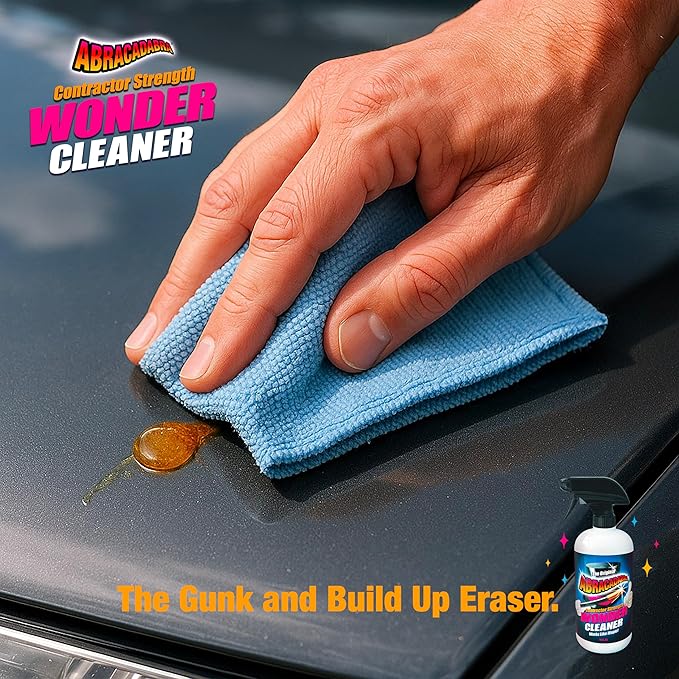 Abracadabra® Contractor Strength Wonder Cleaner - As Seen on TV - 16 fl oz - Gunk & Build up Remover - Removes Tar, Adhesives, Gum, Stickers, Sap, Oils & More on Most Surfaces - Better Stronger Faster