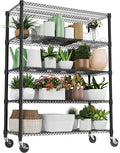 M MZG 3300LBS 53.1" W 5 Tiers Shelf Steel Storage Shelving Utility Shelving Unit Steel Organizer Wire Rack for Home,Kitchen,Office,Garage Black 23.6" D x 53.1" W x 73.6" H