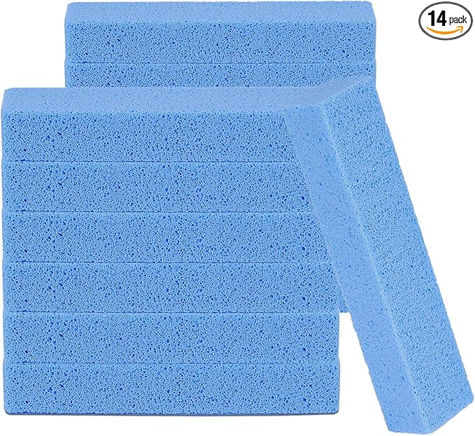 14 Pack Pumice Stone for Toilet Bowl Cleaning, Powerfully Cleans Hard Water Rings, for Cleaning Toilets, Bathtubs, Grills, Swimming Pools, Sinks(Blue)