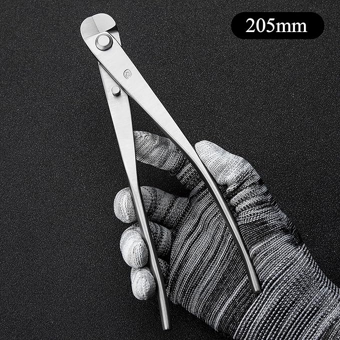 TianBonsai Bonsai Tools 5-Piece Alloy Steel Bonsai tool Kit In Cluding 205mm Wire Cutter / 205mm Round Edge Cutter / 205mm Jin Plier / 200mm Straight Root Hook/Tweezers( NBK5-02)
