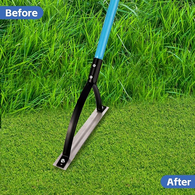 sancat Weed Cutter with Double-Edged Sharp Blade,51 inch Stainless Steel Weeder,Grass Cutter Tool for Garden, Yard, Field and Ditches,Garden Weed Wacker, Sickle with Long Handle
