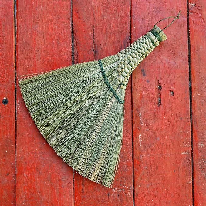 Small Whisk Broom9.5 Handheld Brush Whisks Away Dust, Dirt & Debris Brush Hanger for Easy Storage Perfect for Indor Outdoor and Car - Short of Asian Whisk Broom (Soft Broom Thai)