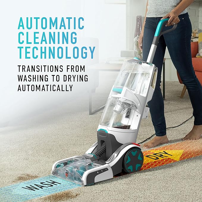 Hoover Smartwash Automatic Carpet Cleaner, FH52000, Turquoise & Hoover Oxy Deep Cleaning Carpet Shampoo, 50oz Formula, AH30950, White & Hoover Renewal Deep Cleaning Carpet Shampoo, 64oz Formula