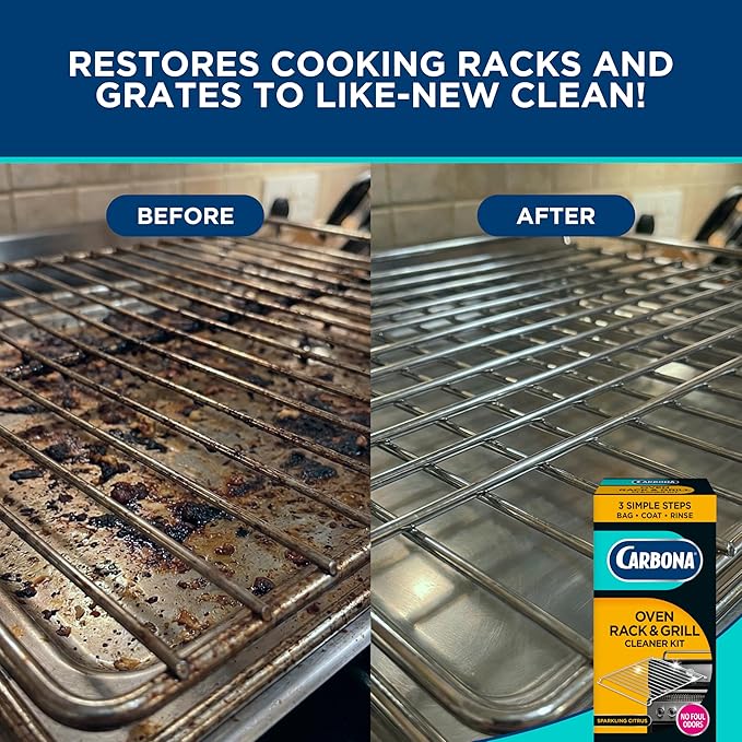 Carbona Oven Rack & Grill Cleaner | Eliminates Thick Grease & Build-Up | Griddle & BBQ Cleaning Solution | 16.8 Fl Oz, 1 Pack