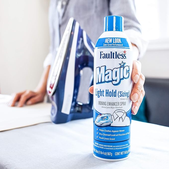 MAGIC Sizing Light Body Starch – No Flaking or Clogging! Light Ironing Starch – 20oz Iron wrinkles from Clothes (Pack of 2) – Fresh Linen Scent Finishing Spray