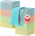 Orighty Multipurpose Wire Dishwashing Rag, 48 Pcs Upgraded Double-Layer Non-Scratch Wire Dish Cloths, Reusable Steel Scrubber Dishcloth Rags for Kitchen, Cookware, 7"x8", Multicolor