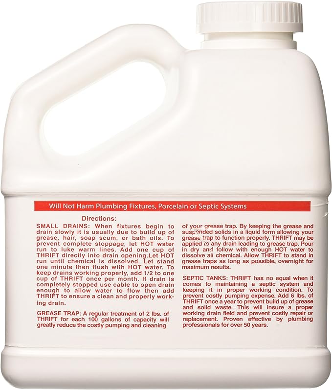 Thrift FBA_T-600 Alkaline Based 6 lb. Granular Drain Cleaner, White