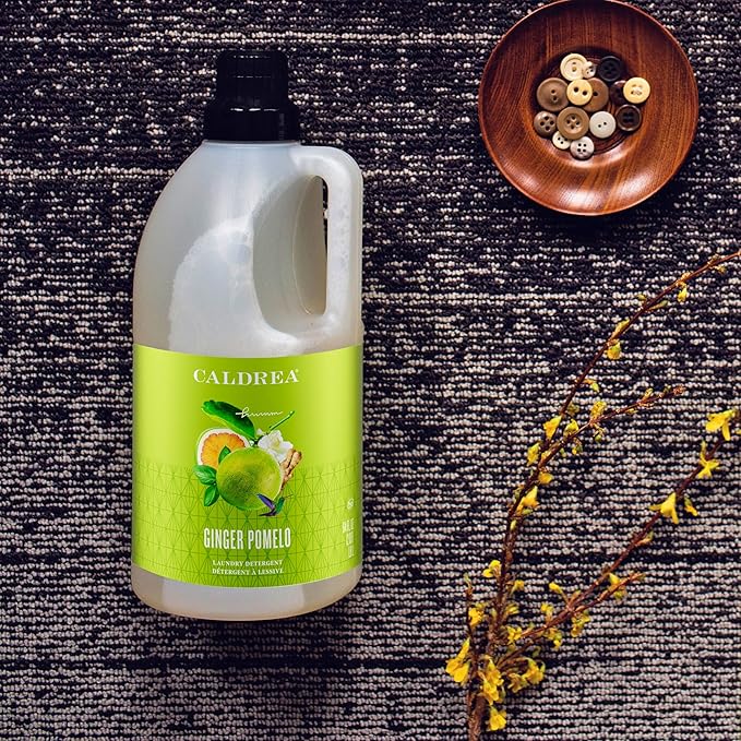 Caldrea Liquid Laundry Detergent, Effective for all Fabrics And all Temperatures, Ginger Pomelo Scent, 64 Oz