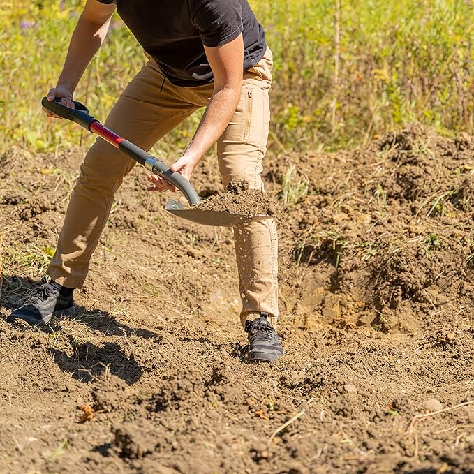 Radius Premium D-Handle Round-Point Shovel, Fiberglass Shaft