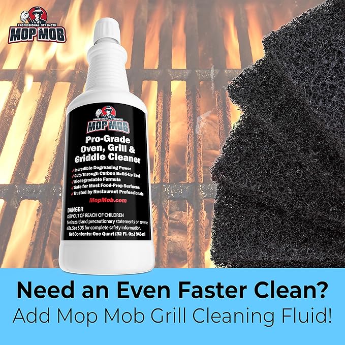 Restaurant-Grade Griddle Cleaning Pads 5 Pack. Use on Metal Grills, Cast Iron Cooktops & Stainless Steel Flat Tops. Quickly Cleans & Scours Baked-On Grease & Carbon. Heavy Duty, 4x6 Grit Scouring Pads