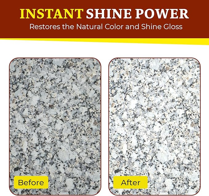 Rock Doctor Granite Polish Spray and Surface,18oz.Can Polish Tile, Marble, Kitchen Countertop, and Natural Stone Surfaces, Streak-Free Shine Pack of 2