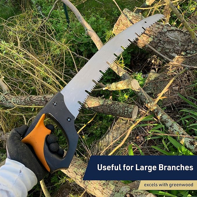 Kings County Tools Large Arborist Raker-Tooth Fast Cutting Pruning Saw | Green Wood Ready | Ergonomic Cushioned Handle | 20” Blade for Large Branches