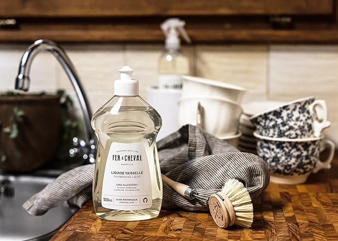 Fer à Cheval Marseille Dishwashing Soap, Olive Oil Based, Made in France - Liquid Dishwashing Soap, 500 ml/16.9 fl oz