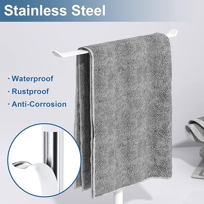 Towel Rack T-Shape Hand Towel Holder for Bathroom, Headband Holder Organizer and Bathroom Towel Racks,Kitchen Towel Rack White Hand Towel Holder
