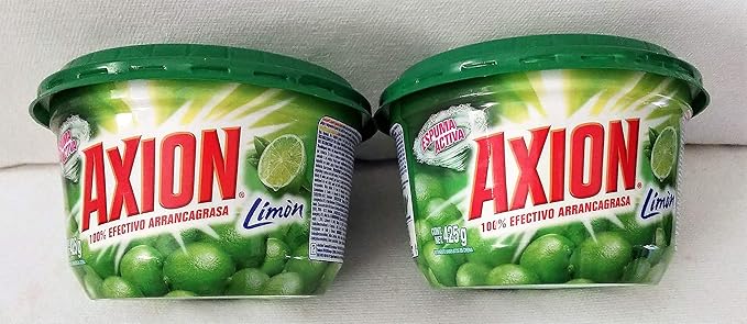 Axion Dishwashing Paste Detergent (Pack of 2) Lemon Dish Soap 15 oz. 100% Effective Grease Stripping.