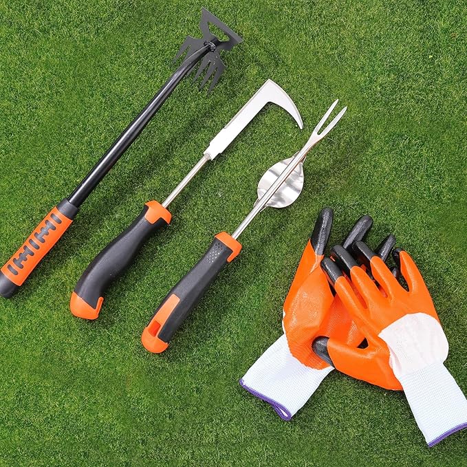 Weed Puller Tool, Manual Portable Stainless Steel Weeder Puller Tool, Crack Weed Remover Gardening Tools for Garden Farm Backyard