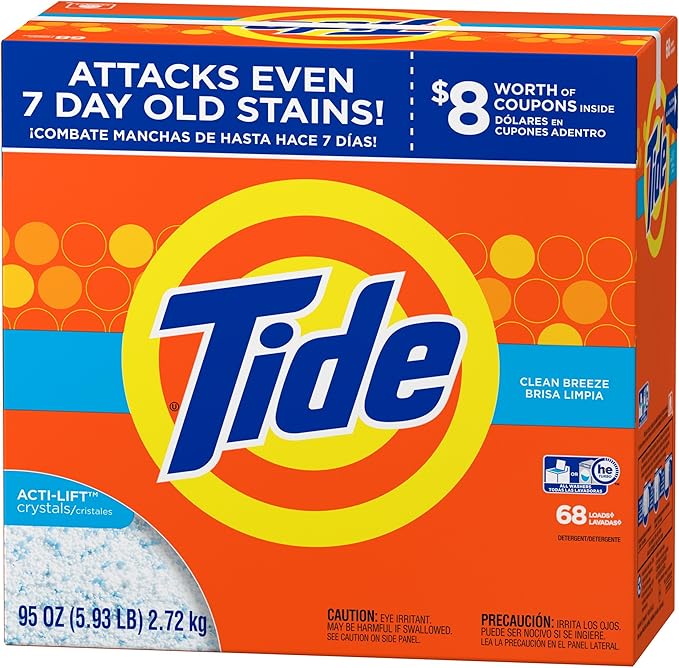 Tide Clean Breeze HE Turbo Powder Laundry Detergent, 68 Loads, 95 Oz
