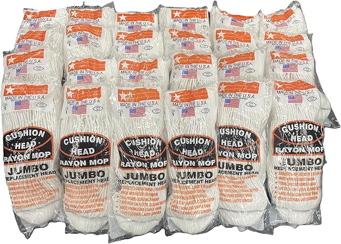 Jumbo Rayon Replacement Mop Head 24-Pack