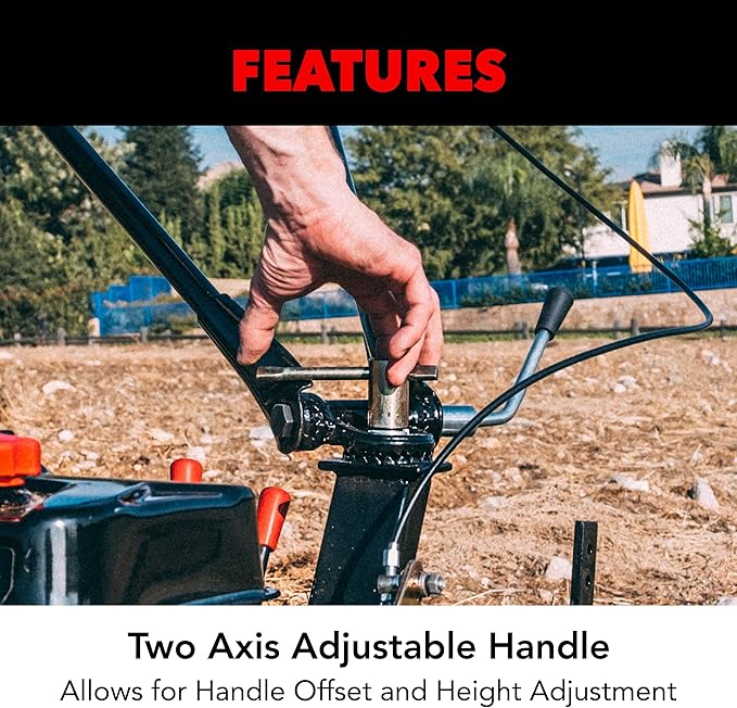Pulsar 20-Inch Gasoline Powered Rear Tine Tiller with Variable Speed and Rotating Handle