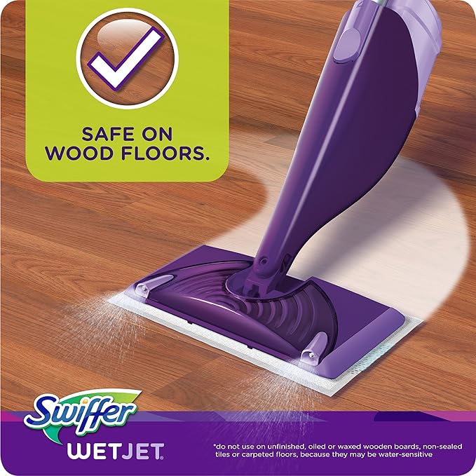 Swiffer WetJet Hardwood Floor Cleaner, Spray Mop Pad Refill, Multi Surface, 12 Count (Packaging May Vary)