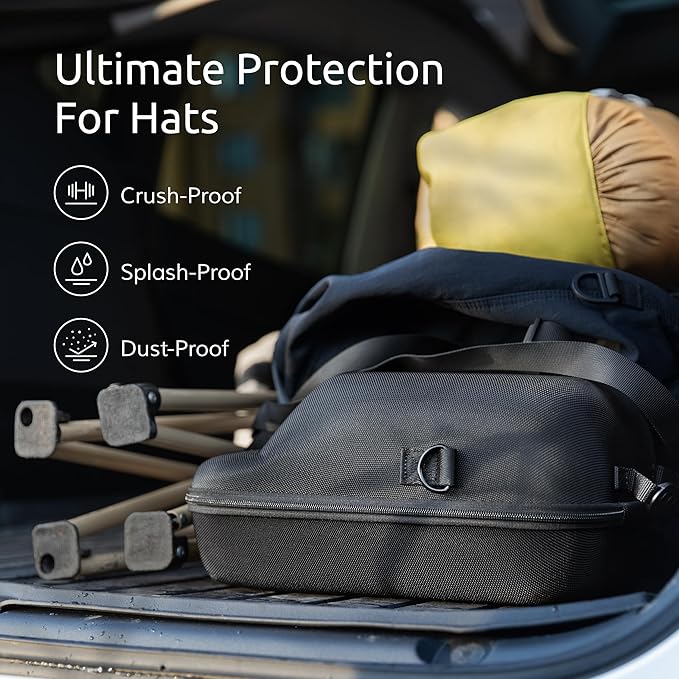 OZUECCR Hard Hat Travel Case – Storage for Baseball Caps with Carrying Handle and Adjustable Shoulder Strap, Hat Organizer Protects up to 6 Hats, for Travel and Home Storage (Inner Pink)