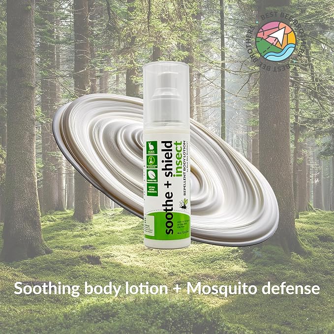 Best Bee Brothers, Insect Repellent - 4oz Soothe + Shield Body Lotion and 2oz Shake + Shield Body Mist