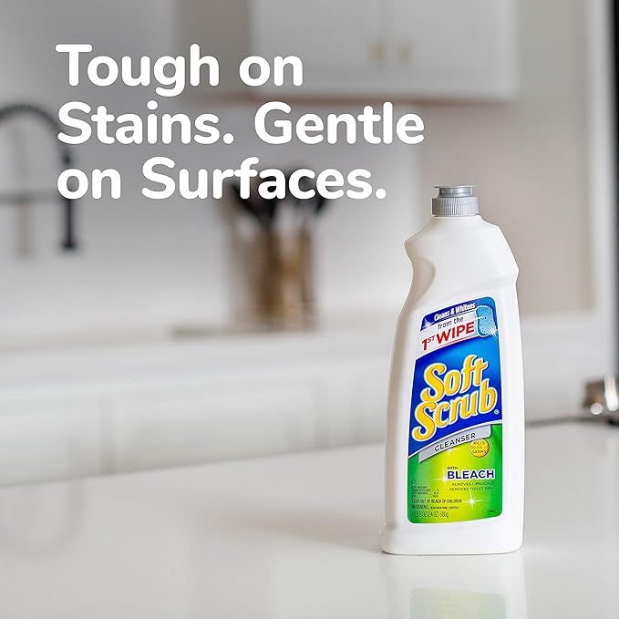 Soft Scrub Antibacterial Cleaner with Bleach Surface Cleanser, 36 Ounce (Pack of 6)