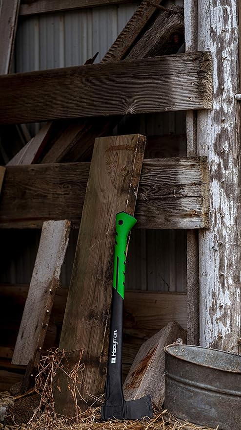 Hooyman Splitting and Chopping Axes, and Splitting Maul with Heavy Duty Construction, V Grind Blade, Ergonomic No-Slip H-Grip Handle, and Sheath for Gardening, Hunting, Camping, Firewood, and Outdoors