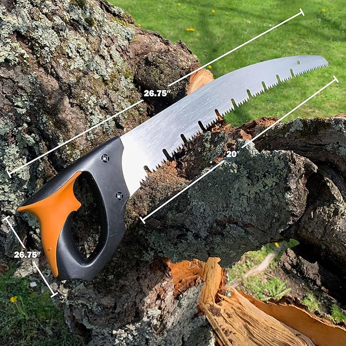 Kings County Tools Large Arborist Raker-Tooth Fast Cutting Pruning Saw | Green Wood Ready | Ergonomic Cushioned Handle | 20” Blade for Large Branches