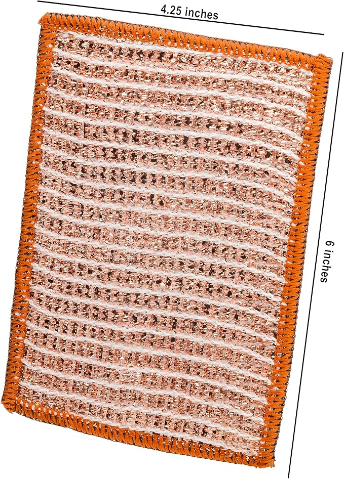 Redecker Copper Cleaning Cloth Dual-Sided Copper & Microfiber Kitchen Scrubber for Pots Pans Stove & Sink 2 Pack 5.7 x 4.1 in Made in Austria