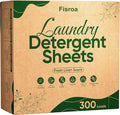 Travel Laundry Detergent Sheets Fisroa 300 Loads Eco-friendly Washing Detergent Sheets Plastic-Free Washer Strips, Fresh Linen Scent Liquidless Laundry Strips for Camping Dorm