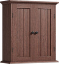 ChooChoo Bathroom Wall Cabinet, Over The Toilet Space Saver Storage Cabinet, Farmhouse Medicine Cabinet with 2 Doors and Adjustable Shelves, Cupboard, Walnut