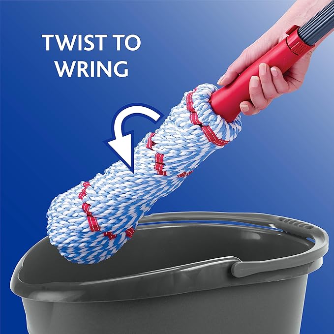 O-Cedar MicroTwist MAX Microfiber Twist Mop with 1 Extra Refill | Features Hands-Free Wringing | Extra Large 18-Inch Mop Head | Safe on All Floor Types