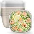 Bentgo Prep - 1-Compartment Bowls with Custom Fit Lids - Reusable, Microwaveable, Durable, PFAS & BPA-Free, Freezer and Dishwasher Safe Meal Prep Food Storage - 10 Bowls & 10 Lids (Champagne)