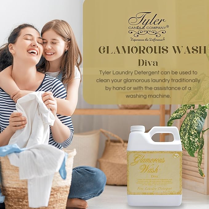 Worldwide Nutrition Bundle Compatible with Tyler Candle Company Glamorous Wash Diva Laundry Liquid Detergent - Diva Scented Luxury Detergent - Hand and Machine Washable - 907g (32 Fl oz) with Keychain