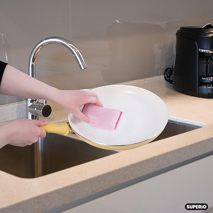 Superio Nylon Cleaning Pad, Dish Scrubbers, Multi Surface Scratch- Free Scour Sponge for Stainless Steel, Copper cookware, China, Dishes and plasticware (6)