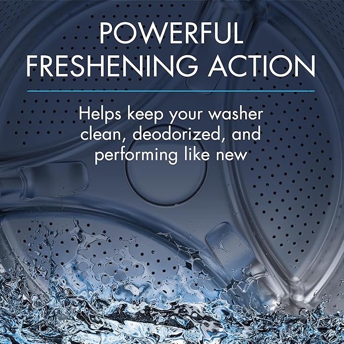 Glisten Washing Machine Cleaner and Freshener Deodorizer for All Top Load and Front Load Washers and HE Machines, Made in the USA, Fresh Scent, 9 Tablets