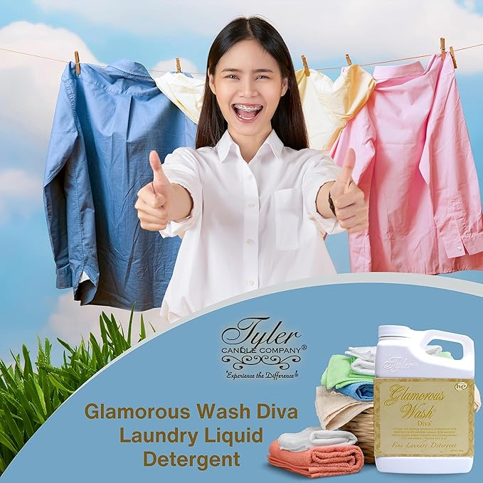 Worldwide Nutrition Bundle Compatible with Tyler Glamorous Wash Diva Laundry Liquid Detergent - Hand and Machine Washable Diva Laundry Detergent - 16 oz, 454-grams Detergent with Keychain