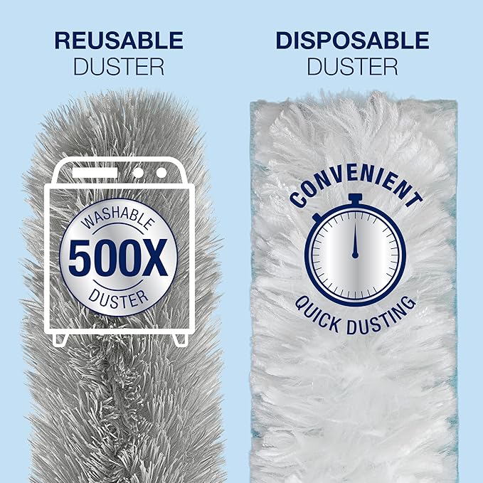 Bona High Performance Dusting System - 1 Extendable Handle, 3 Disposable Dusters, 1 Reusable Duster, & 1 Storage Bag - Extendable Dusting Kit