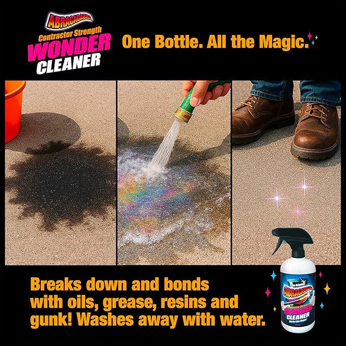 Abracadabra® Contractor Strength Wonder Cleaner- As Seen on TV- 16 fl oz- Gunk & Build Up Remover- Removes Tar, Adhesives, Gum, Stickers, Sap, Oils & More on Most Surfaces- Better Stronger Faster-3 pk