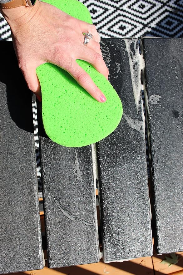 Multi-Purpose Sponges for Cleaning - Lime Green 2 Pack, Large Sponges for Car Washing, Tile & Grout, All Purpose Cleaning