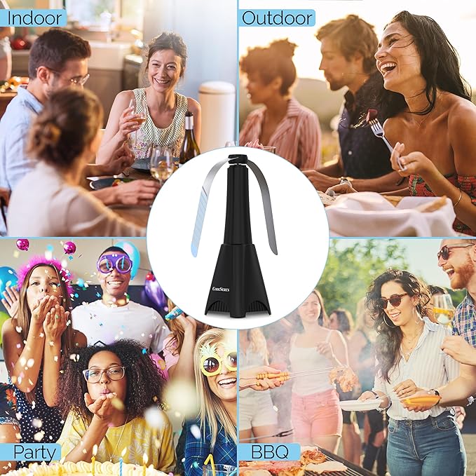 Fly Fans for Tables (4 PCS) - Soundless Fly Swatter Fan for Outdoor Restaurant, Marina, BBQ and Picnic