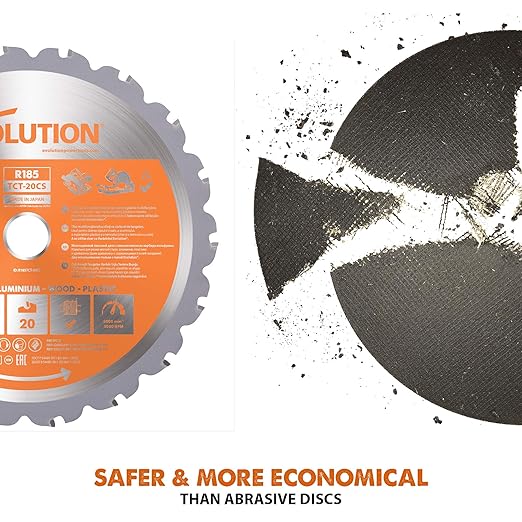 Evolution Power Tools RAGE4 7-1/4-Inch TCT Multipurpose Cutting Chop Saw, Orange
