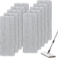 Microfiber Mop Cleaning Pads Flat: 10 Packs 13" X 4.9" Washable Pads for Floor Cleaning Compatible with Tethys & Most 13 Inch Flat Mop - Pads Replacement for Bucket Set